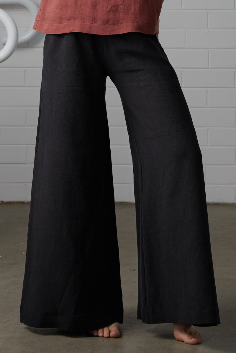 Maple Pants - Linen (Black)